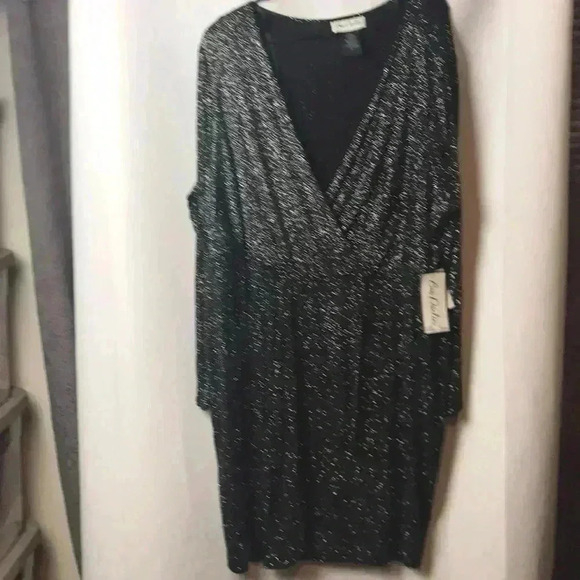 BEE DARLIN PLUS SZ JR SZ 21 BLACK GLITTER DRESS. GREAT FOR FORMAL PARTY PROM - Picture 1 of 12